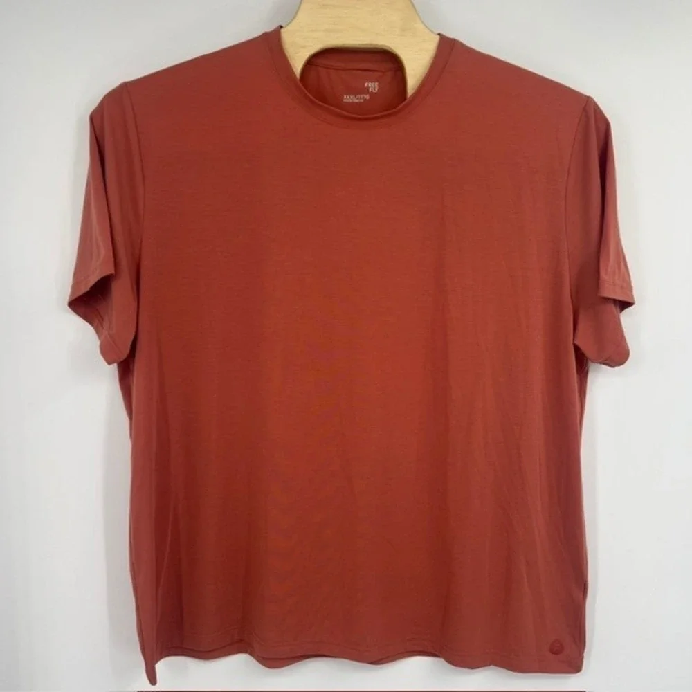 Free Fly Bamboo Mens XXXL Short Sleeve T-Shirt Terracotta Rust Activewear